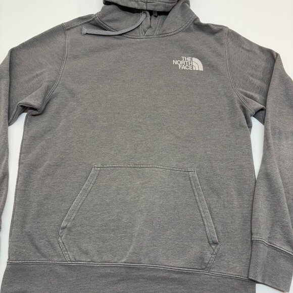 The North Face Box Logo Hoodie Distressed Faded Gray Men's M - Picture 2 of 11
